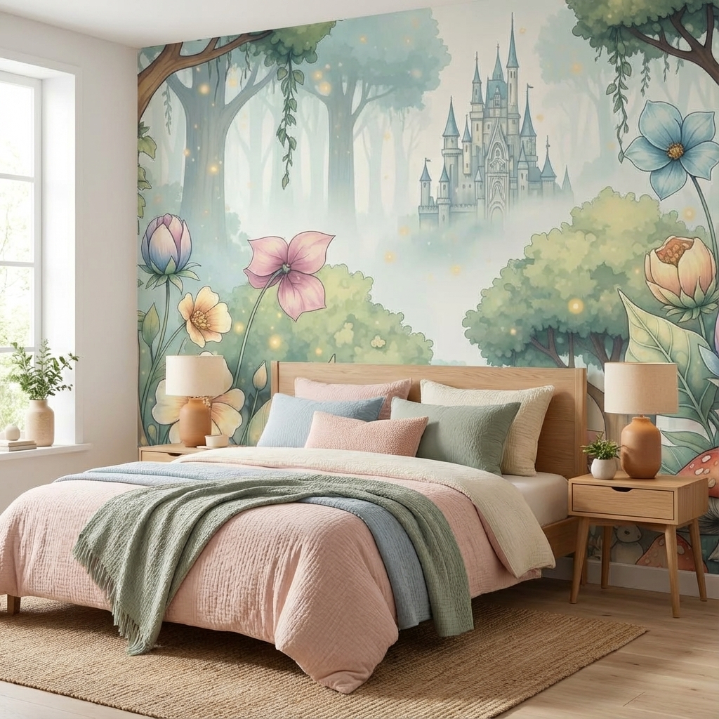 Çocuk Odası Masal Duvar Kağıdı – Kolay Uygulama Peel & Stick